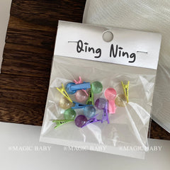 Children's Sweet Hair Accessory Set Multiple Color Beads Small Decorative Hair Ties Alligator Clips Fashion Hairpins Scrunchies