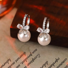 Women Pink Yellow Imitation Pearl Earring Fashion Elegant Graceful High Quality Lightweight Wholesale Daily Jewelry Accessories