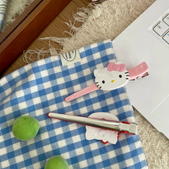 Hot Sale Cute Cat Pink Red Long Large Barrette Hair Claws Sweet Girly Aesthetic Fashion in Stock Hair Clips Accessories for Kid