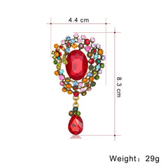 Fashion Glitter Rhinestone Sparking Brooches for Girls Elegant Graceful Pins Jewelry for Women Ladies Accessories Wholesale
