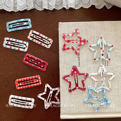 Cute Sweet Polka Dot Fashion Hair Clips for Baby Girls Star Snap Clips for Kids Children Hair Accessories Chic Kawaii in Stock