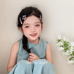 Fashion Cute Star Plaid Hair Clips for Baby Girls Sweet Kawaii Fashion Simple Snap Clips for Kids Children Hair Accessories