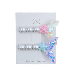 Lustrous Glitter Sparkle Imitation Pearl Hair Clips for Baby Girls Princess Star Alligator for Kids Children Hair Accessories