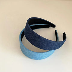 Girls Blue Solid Colored Simple Wide Headbands Elegant Trendy Vintage Customized Wholesale in Stock Women Hairbands Accessories