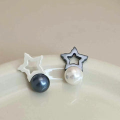 Girly Aesthetic Star Imitation Pearl Shape Small Drop Earring Elegant Sweet Fashion Affordable Bulk Office Jewelry Accessories