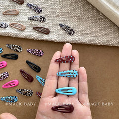 Fashion Polka Dot Leopard Print Simple Hair Clips for Baby Girls Durable Snap Clips for Kids Children Hair Accessories in Stock