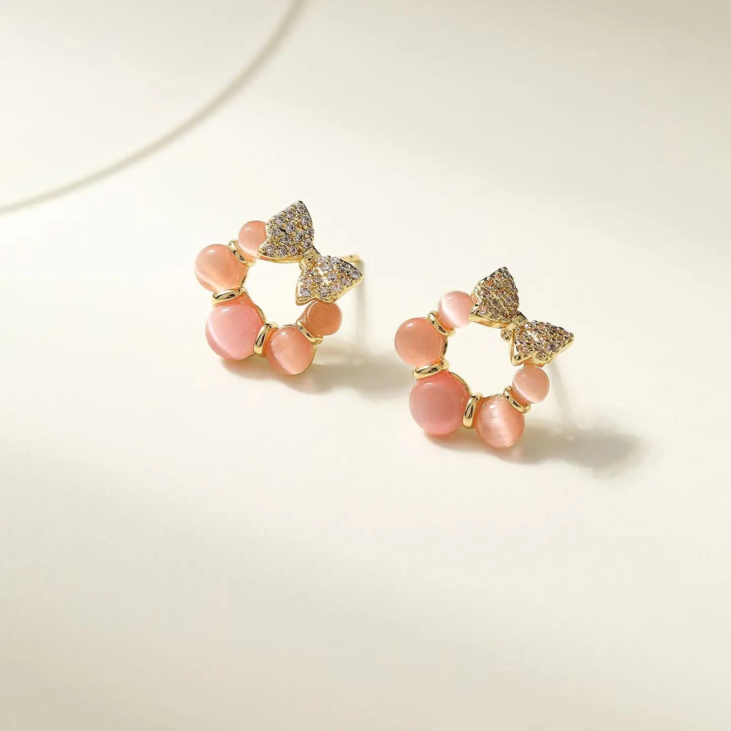 Ladies Star Heart Strawberry Shape Mini Stud Earring Fashion Sweet Pink Rhinestone Jewelry Accessories for Women Daily Holiday
