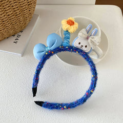 Chic Sweet Cute Rabbit Bowknot Headband Floral Hair Accessories for Baby Girls and Kids Fashion Stock