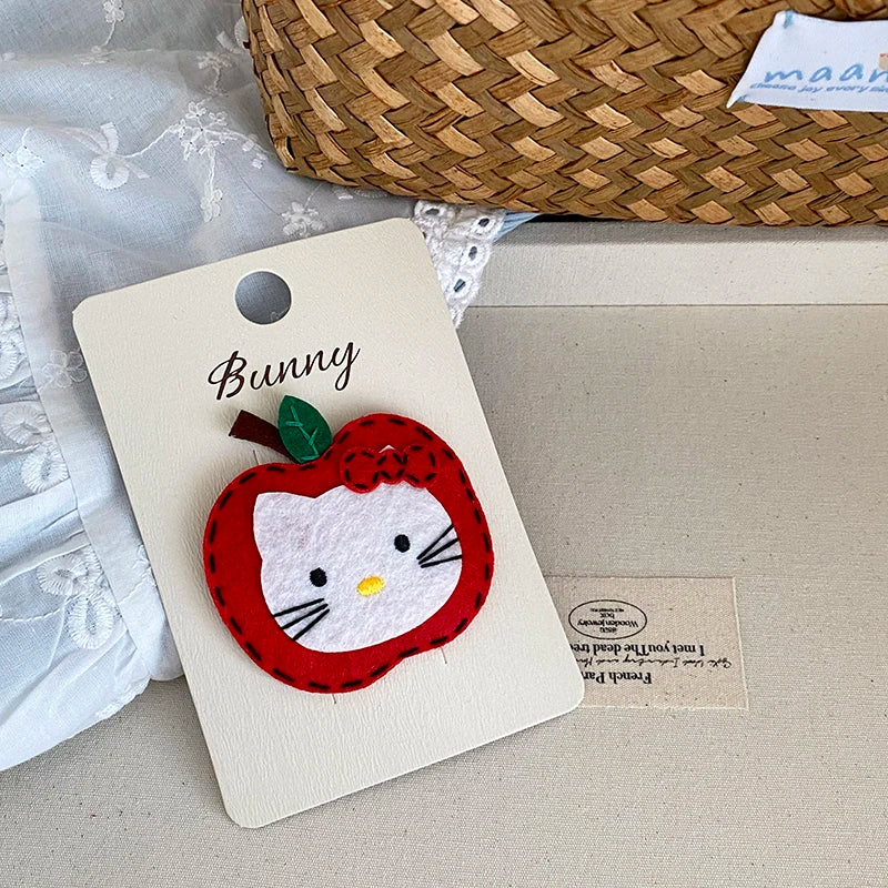 Sweet Cute Kitty Cat Apple Fruit Bear Hair Clips for Baby Girls Ice Cream Snap Clips for Kids Children Hair Accessories Animals