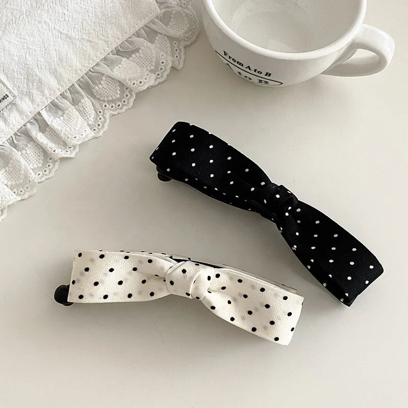 Fashion Polka Dot Bowknot Elegant Hair Clips for Girls Sweet Chic Banana Clips for Women Ladies Hair Accessories in Stock