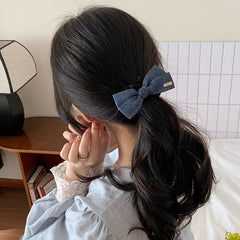 Chic Vintage Denim Hair Ties High Elastic Scrunchies for Women and Girls Stylish Simple Fashion Hair Accessories