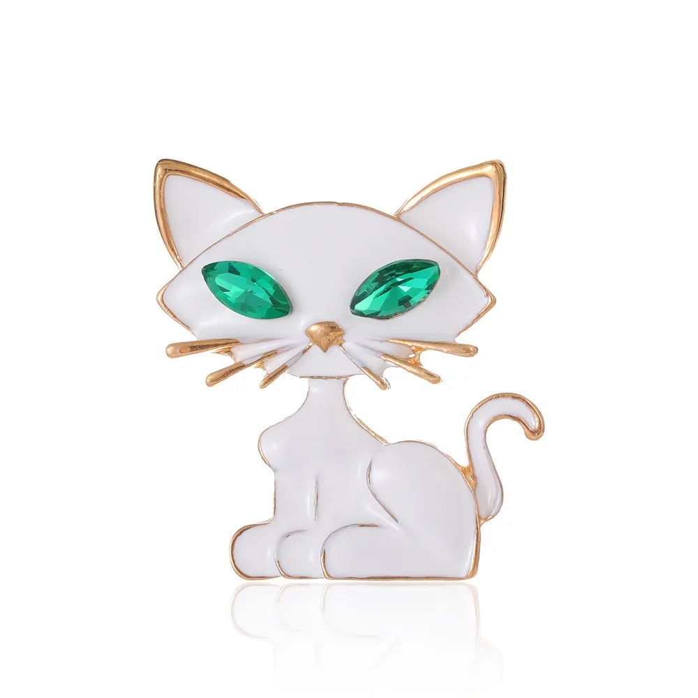 Fashion Trendy Cat Puppy Cartoon Animals Brooches for Girls Sweet Stylish Pins Jewelry for Women Ladies Accessories Wholesale