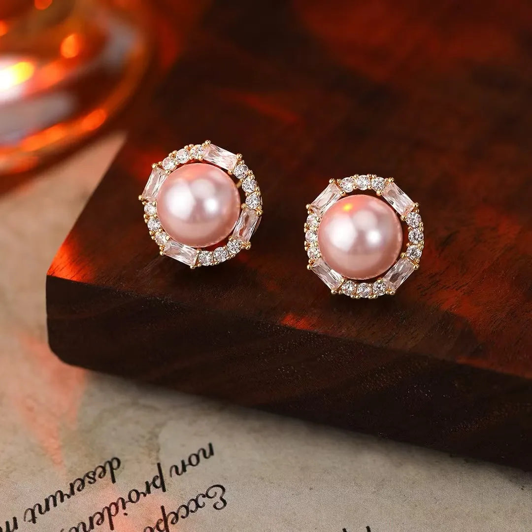 Women Imitation Pearl New Design Small Stud Earring Fashion Stylish Elegant Graceful Bulk Order Jewelry Accessories for Daily
