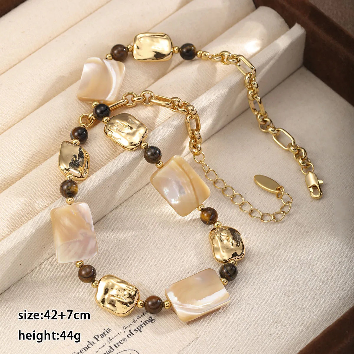 Fashion Blue Turquoise Tiger Eye Stone Necklaces for Girls Vintage Shell Jewelry for Women Ladies Wholesale China Manufacturer