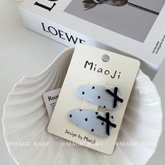 Hot Sale Solid Color Heart Dots Bowknot Hair Tie Alligator Clips Fashion Sweet in Stock Scrunchy Hairpins Accessory Set for Kids