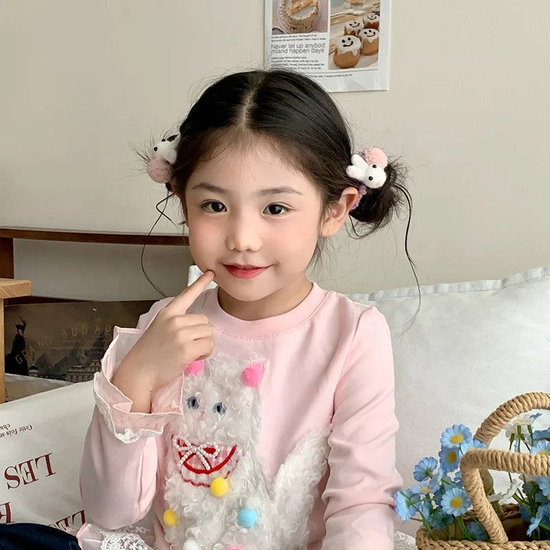 Sweet Cute Animals Rabbit Carrots Hair Ties for Baby Girls Kawaii High Elastic Scrunchies for Kids Children Hair Accessories