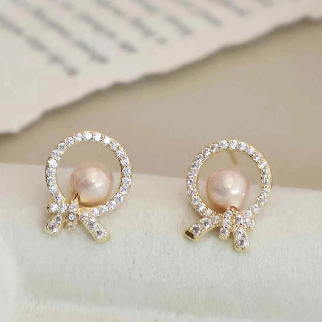 Sweet Butterfly Imitation Pearl Luxury Latest Drop Earrings for Girls Elegant Glitter Jewelry for Women Ladies Accessories Chic