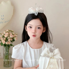 Sweet Princess Style Glitter Crown Bowknto Hair Clips for Baby Girls Elegant Graceful Chic Alligators for Kids Hair Accessories