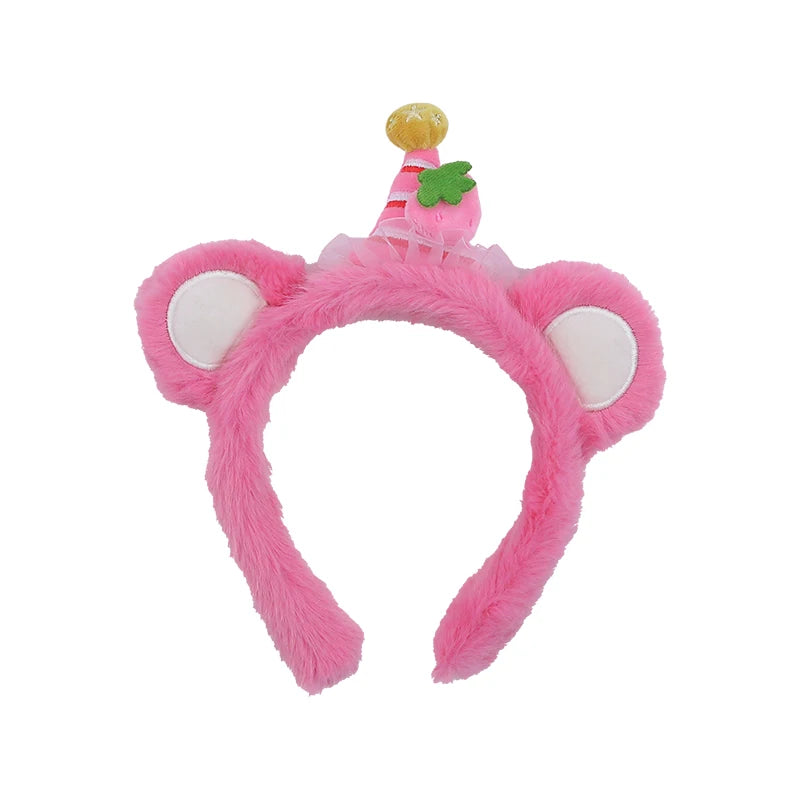 Sweet Cute Fashion Animals Bear Head Bands for Baby Girls Trendy Fluffy Kawaii Hair Bands for Kids Children Hair Accessories