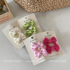 Girly Aesthetic Small Bowknot Solid Color Alligator Sweet Fashion Cute Wholesale in Stock Hairpins Accessories for Kids Children