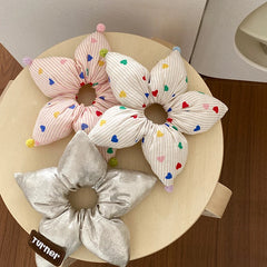 Cute Sweet Dot Lustrous Star Scrunchies for Girls Fashion Chic Trendy Playful Hair Ties for Women Ladies Hair Accessories