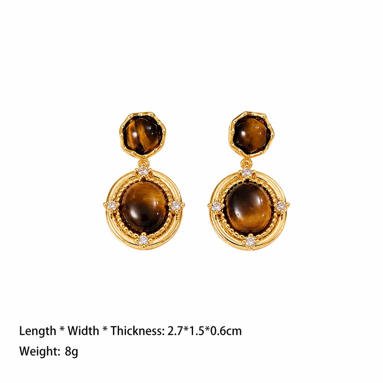 Fashion Tiger Eye Stone Turquoise Vintage Drop Earrings for Girls Luxury Dainty Jewelry for Women Ladies Wholesale Bulk Supplier