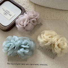 Fashion Sweet Flower Floral Trendy Stylish Comb for Girls Elegant Graceful Hair Accessories in Stock Chinese Supplier Cute