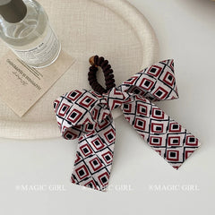 Classic High Elastic Bowknot Scrunchies for Girls Elegant Fashion Trendy Hair Ties for Women Ladies Geometric Hair Accessories