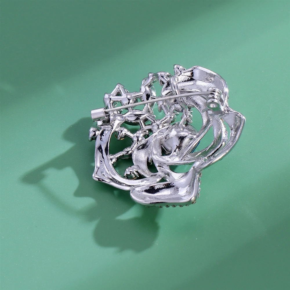 Fashion Elegant French Style Glitter Rhinestone Brooches for Girls Sweet Pins Jewelry for Women Ladies Accessories Wholesale