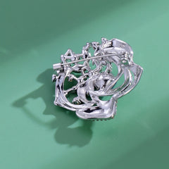 Fashion Elegant French Style Glitter Rhinestone Brooches for Girls Sweet Pins Jewelry for Women Ladies Accessories Wholesale