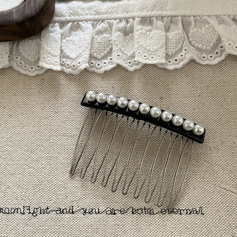 Fashion Simple Imitation Pearl Comb for Girls French Style Classic Trendy Stylish Hair Accessories for Women Ladies in Stock