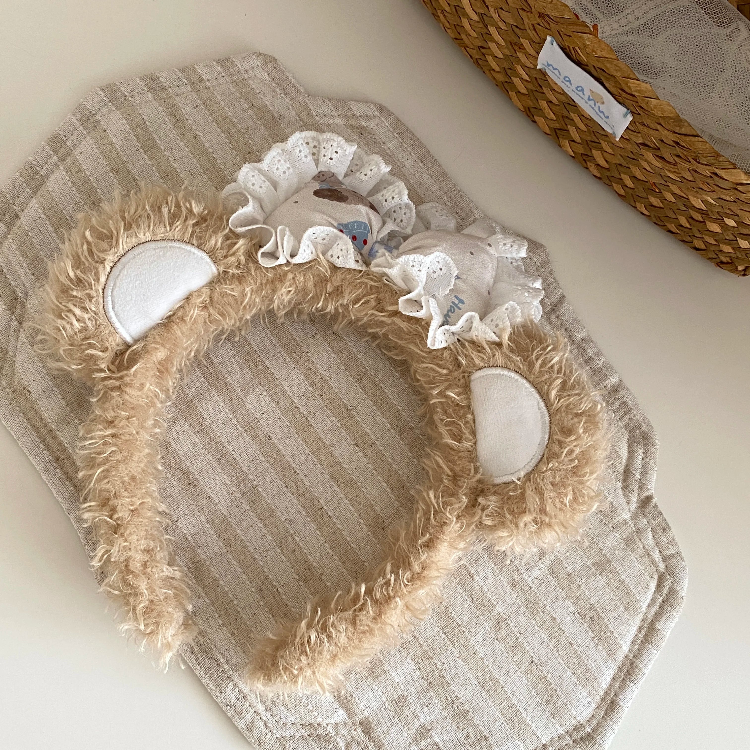 Cute Sweet Fashion Bear Ear Bowknot Fluffy Hair Band for Baby Girls Kawaii Animals Head Band for Kids Children Hair Accessories