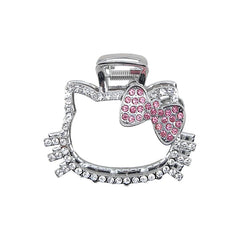 Luxurious 5cm Glitter Bowknot Hair Claw Clip for Girls Cute Kitty Cat Animals Cartoon Hair Clutches Sweet Women's Hair