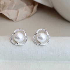 Sweet Fashion Imitation Pearl Simple Stud Earrings for Girls Elegant Graceful Chic Trendy Jewellry for Women Ladies Accessories