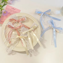 Brand New Solid Color Bowknot Lace Hair Clips for Girls Fashion Sweet Princess Style Haarspange for Women Lady Hair Accessories