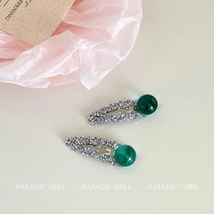 Women Rhinestone Multicolor Beads Snap Clips Fashion Sparking Sweet Simple Customized in Stock Hairpins Accessories for Daily