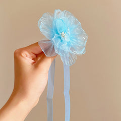 Solid Color Flower Ribbon Hair Clips for Girls Fashion Elegant Sweet Cute Haarspange for Women Ladies Hair Accessories Alligator