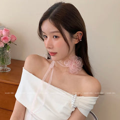 Solid Color Flower Ribbon Hair Clips for Girls Fashion Elegant Sweet Cute Haarspange for Women Ladies Hair Accessories Alligator