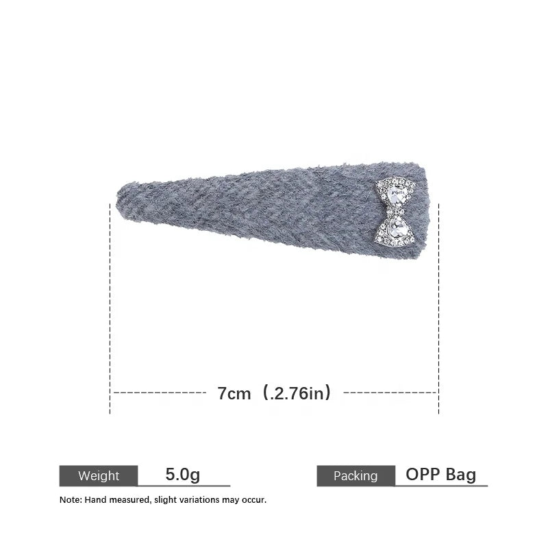 Girls Solid Color Rhinestone Bow Decorative Snap Clips Fashion Sparking Glitter Wholesale in Stock Causal Hair Clips Accessories
