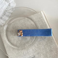 Demin Blue Solid Color Large Hair Clips for Girls Animals Bear Glitter Rhinestone Alligators for Women Ladies Hair Accessories