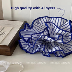 Summer Hot Sale Minimalistic Stripe Nautical Style Scrunchies Fashionable Hair Ties for Girls and Women Sweet Hair Accessories