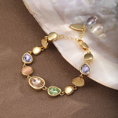 Fashion Copper 18K Gold Bracelets for Girls Crystal Sweet Jewelry for Women Ladies Wholesale Low MOQ Chinese Manufacturer