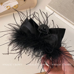Solid Color Black Large Bowknot Hair Claw Clips Fashion Elegant Wholesale in Stock Hairpins Clamps Accessories for Women Daily