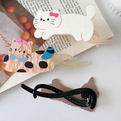 Hot Sale Animals Cat Shape Medium Hair Claw Clips Fashion Cute Creative Design Hairpins Clamps Accessories for Women Kids Daily