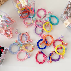 Candy-Colored Cartoon Small Hair Ties Fashion Cute High Elastic Scrunchies for Girls and Children Daily Use Wholesale Stock