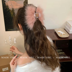 Women Hot Sale Downy Solid Color Large Hair Claw Clips Trendy Elegant Lightweight in Stock Hairpins Accessories for Female Daily