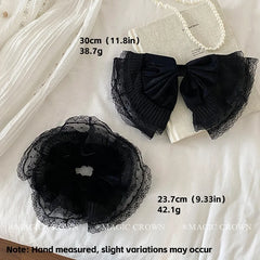 French Elegant Women's Hair Ties Gentle Fashion Hair Rubber Bands Daily Holiday Use Hair Accessories with Hairpin in Stock