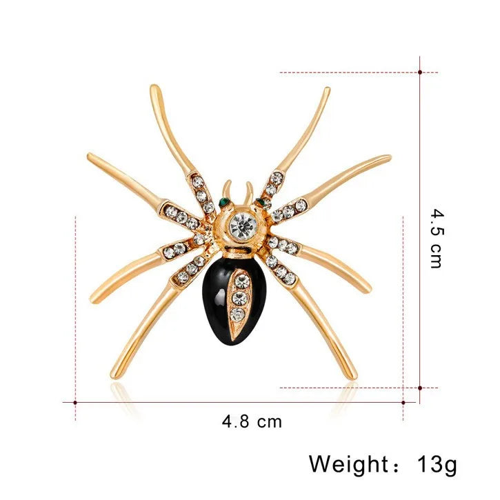 Fashion Glitter Spider Luxury Sparkle Brooches for Girls Stylish Pins Jewelry for Women Ladies Accessories Wholesale Hot Sale