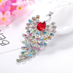Fashion Glitter Rhinestone Peacock Animals Brooches for Girls Sweet Trendy Pins Jewelry for Women Ladies Accessories Wholesale
