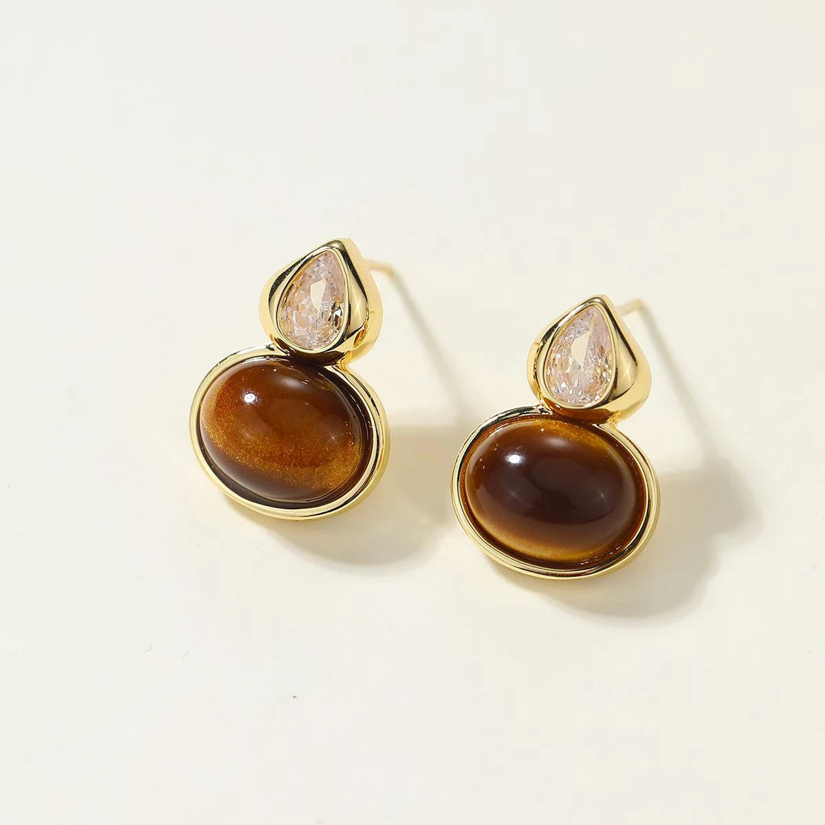 Fashion Leopard Vintage Amber Drop Earrings for Girls Elegant Dainty Luxury Jewelry for Women Ladies Accessories Stylish